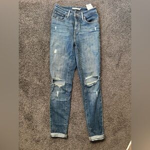 Levi's Women's High-Rise Distressed Blue Denim Jeans